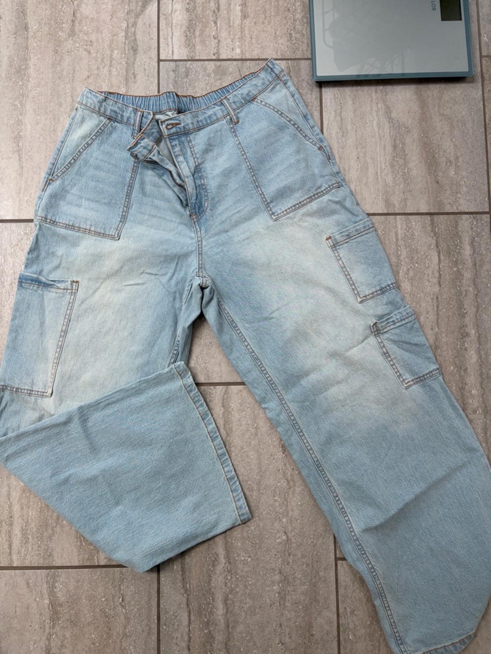 No Boundaries Light Blue Elastic Waist Denim Shorts